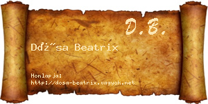 Dósa Beatrix névjegykártya