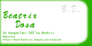 beatrix dosa business card